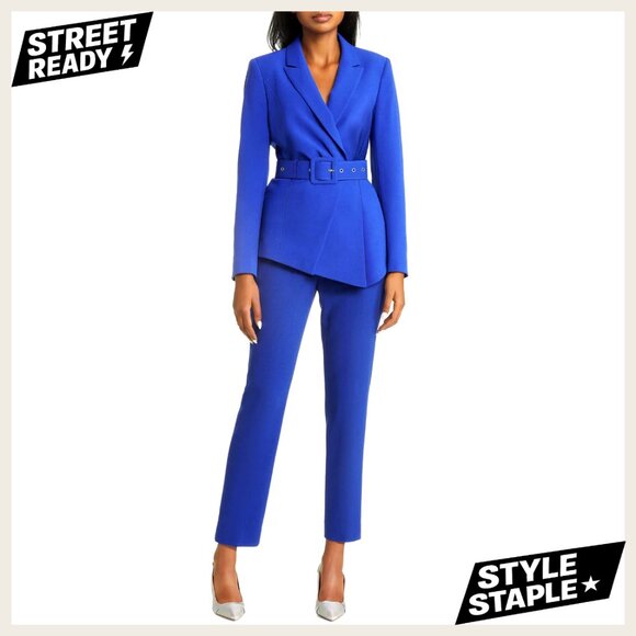 Elegant Two Piece Blazer Set Long Sleeve Slim Fit Business Casual Office  Wear